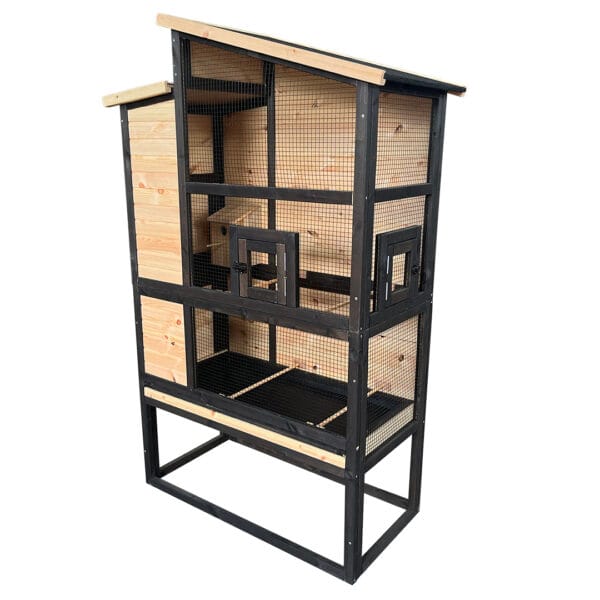 Volière au design Woodland Chirpy Court – couleur bois
