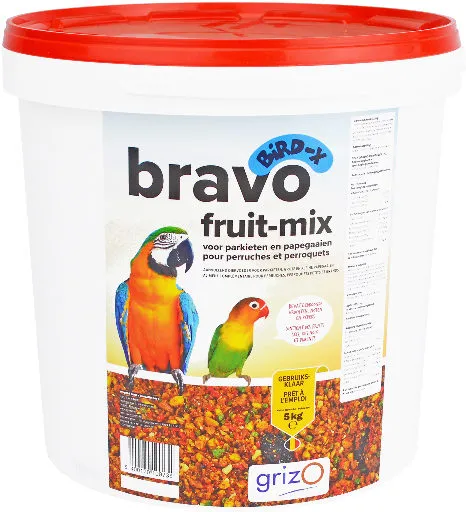 Bravo fruit-mix grossier pour perruches et perroquets (5kg)